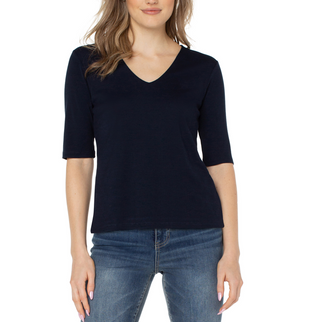 Double Layer V-Neck Rib Top - dolly mama boutique