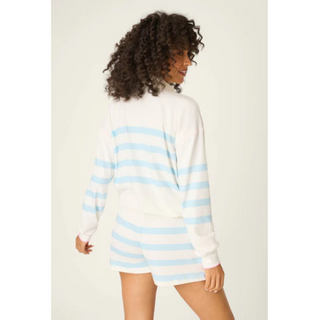 Striped Half-Zip Sweatshirt - dolly mama boutique