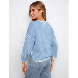 Reverse-Print Sweater - dolly mama boutique