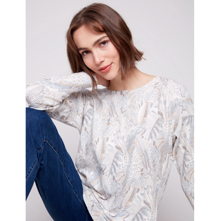 Printed Sweater with Pockets