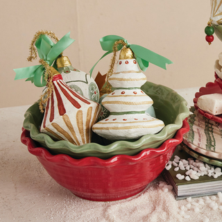 Scalloped Edge Holiday Bowls