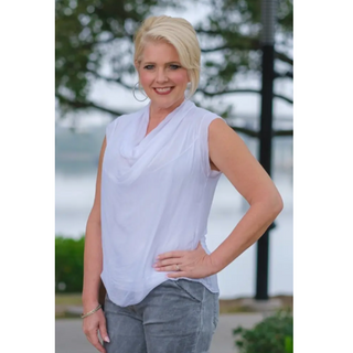 Sarita Drape-Neck Top - dolly mama boutique