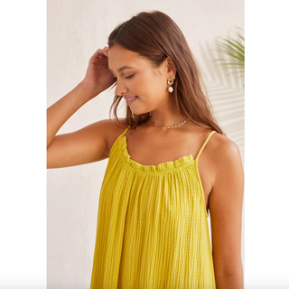 Frilled Maxi Dress - Yellow - dolly mama boutique