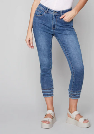Frayed-Hem Ankle Jean C5147Z