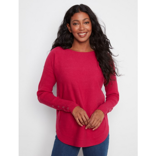 Boatneck Sweater with Rounded Hem