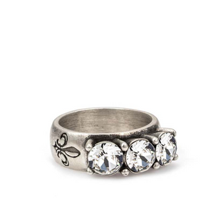 Triple Crystal Ring - dolly mama boutique