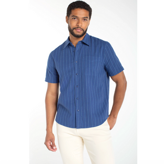 Stripe Short Sleeve Cotton Button Shirt - dolly mama boutique