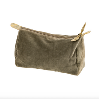 Block-Print Lined Velvet Pouch