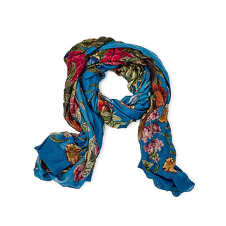 Primula Print Teal Scarf