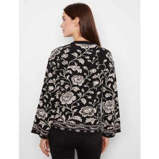 Crewneck Floral Jacquard Sweater