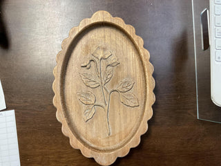Wood Floral Scalloped Wall Decor Asst. 11.75”H