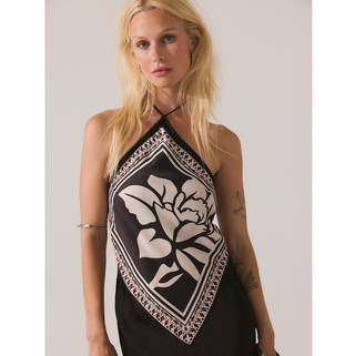 Citrine Midi Halter Dress