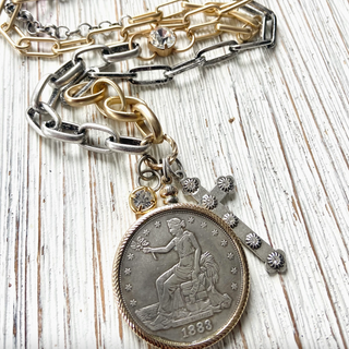 Mixed Metal Coin Necklace - dolly mama boutique