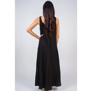 Victory Long Linen Tank Dress - dolly mama boutique