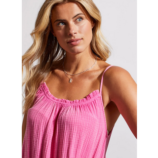 Maxi Dress W/Frills Pink 5348O-4555 - dolly mama boutique