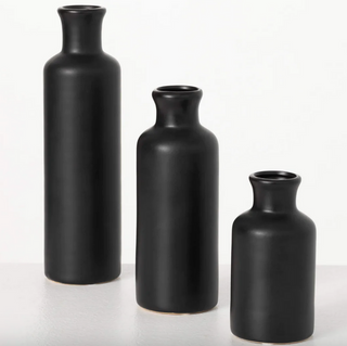 Black Bottle Vase - dolly mama boutique
