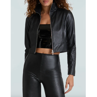 Faux Leather Biker Jacket - dolly mama boutique