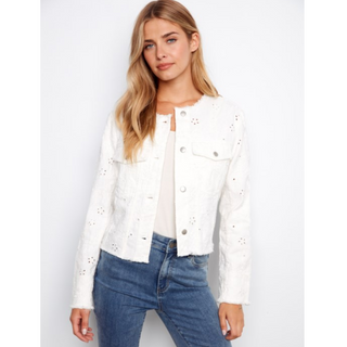 Eyelet Denim Jacket - dolly mama boutique