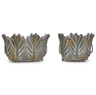 Zinc Garden Leaf Planter - dolly mama boutique