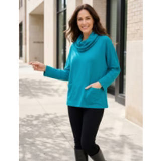 Featherlux Knit Cowl Neck Tunic