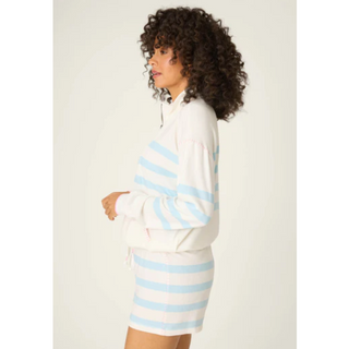 Striped Half-Zip Sweatshirt - dolly mama boutique