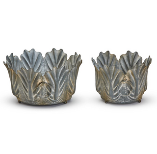 Zinc Garden Leaf Planter - dolly mama boutique