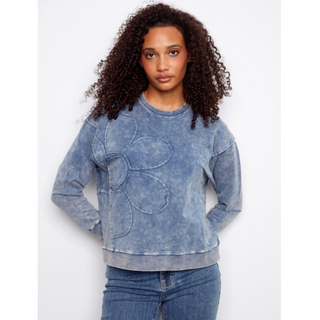 Flower Applique Sweatshirt