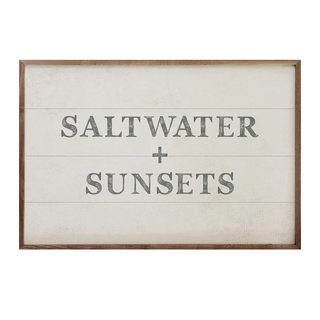 "Saltwater+Sunsets" Framed Sign