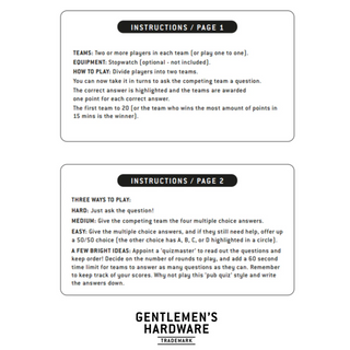 Road Trip Trivia Game