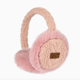 Cable-Knit Faux Fur Earmuff - dolly mama boutique