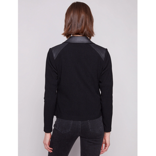Vintage Leather and Rib-Knit Jacket