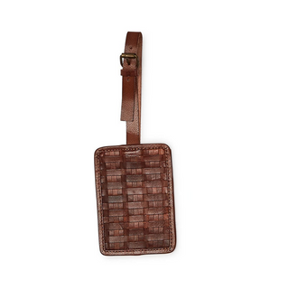 Woven Leather Luggage Tag