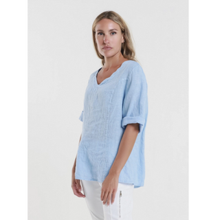 Lula V-Neck Side Seam Top - dolly mama boutique