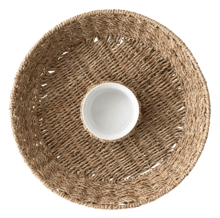 Chip & Dip Seagrass Bowl - dolly mama boutique