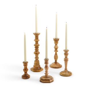 Wooden Candlesticks - dolly mama boutique