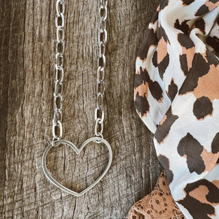 Stainless Open Heart Necklace