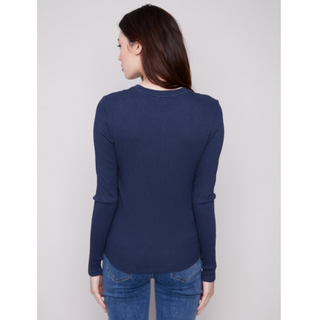Textured Knot-Waist Top - dolly mama boutique