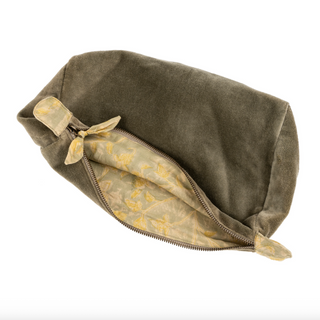 Block-Print Lined Velvet Pouch
