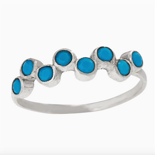 Stippled Turquoise Ring - dolly mama boutique