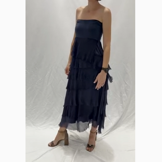 Elisa Long Silk Ruffle Skirt - dolly mama boutique