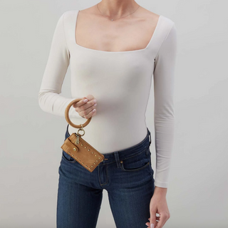 Ring Credit Card Wristlet with Studded Trim - dolly mama boutique