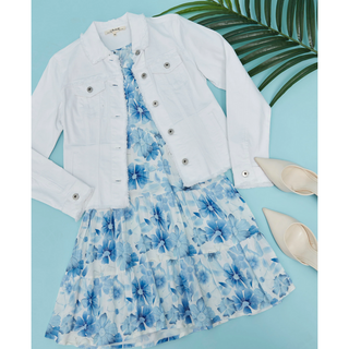 Tiered V-Neck Printed Dress - dolly mama boutique