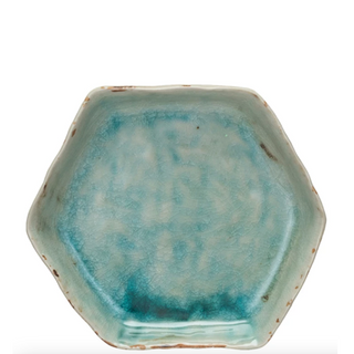 Stoneware Hexagon Plate - dolly mama boutique