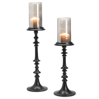 Smoked Glass Candleholder HIT931-S2 - dolly mama boutique