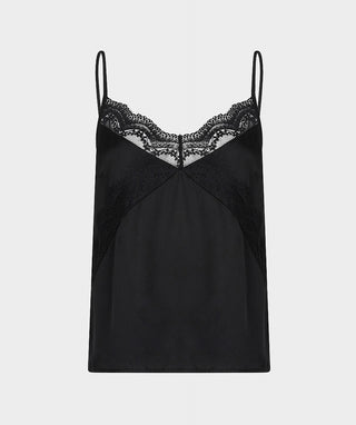 Lace Satin Camisole by EsQualo in Black