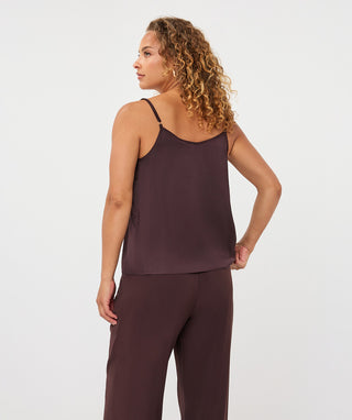 Lace Satin Camisole by EsQualo in Cacao - view 2