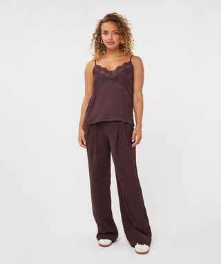 Lace Satin Camisole by EsQualo in Cacao - view 5