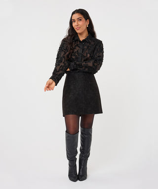 Sueded Pocket Skirt by EsQualo in Black - view 2