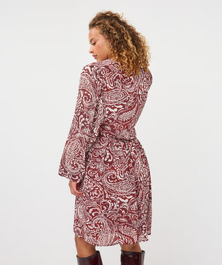 Faux Wrap Paisley Dress in Paisley Print - view 3