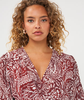 Faux Wrap Paisley Dress in Paisley Print - view 5